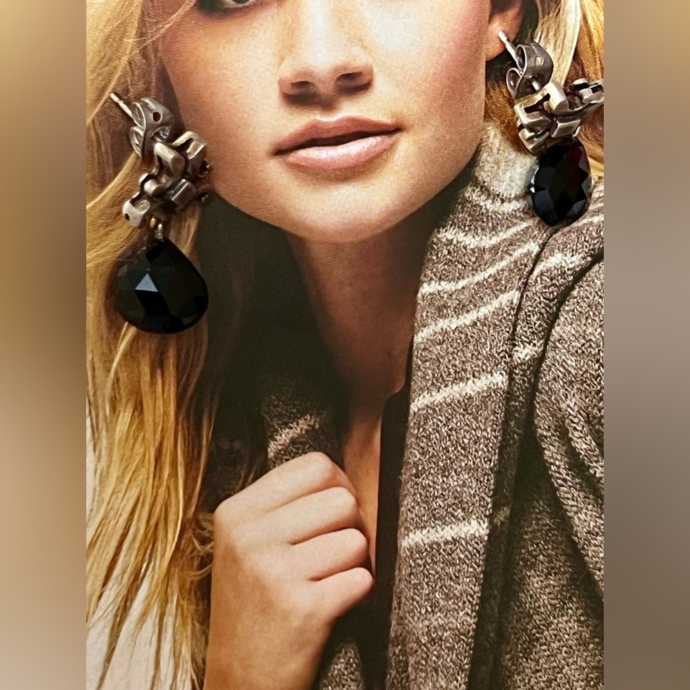 Black Sterling Silver  Statement Earrings